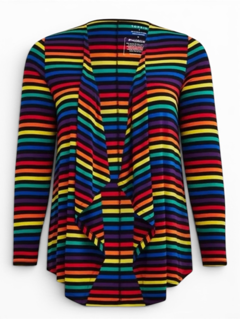 Torrid Rainbow Stripe Drape Cardigan | Size 0 (Large 12) 🌈